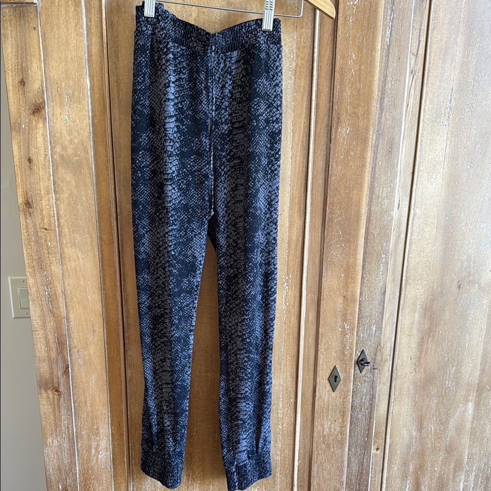 Veronica M. Black Snake Print Track Pants